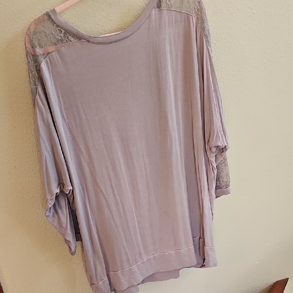 Torrid Super Soft Knit Top in Purple/Grey - Picture 4 of 4